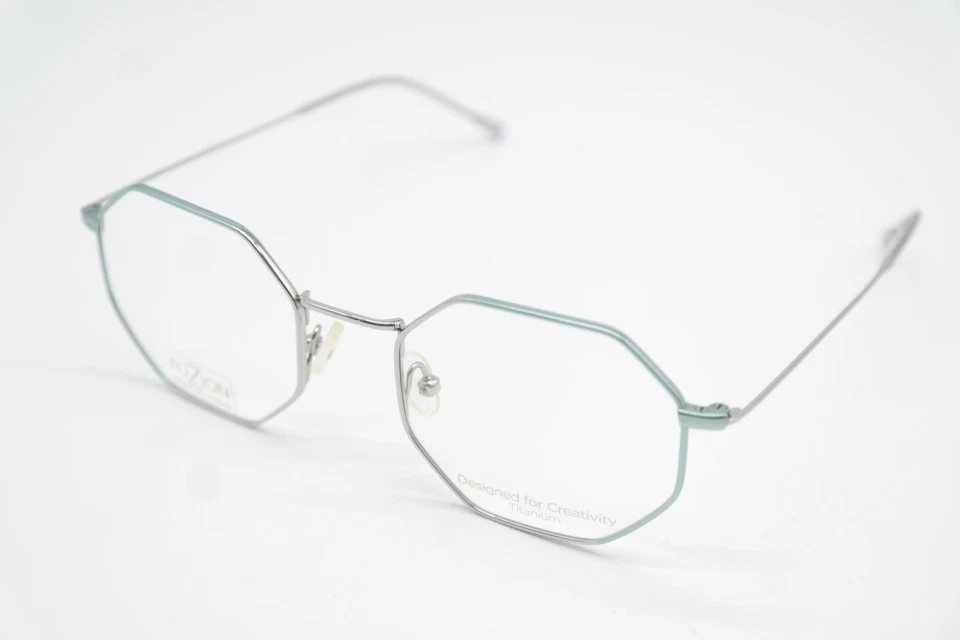 Occhiali FUZION FULF01 Titanio Verde Argento Rettangolare Montatura Nuova - Immagine 3 di 4