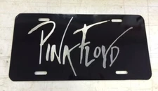 Pink Floyd Logo Car Tag Diamond Etch on Black Aluminum License Plate