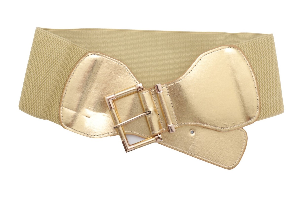 Faux Leather Belt Gold Buckle 1.2\