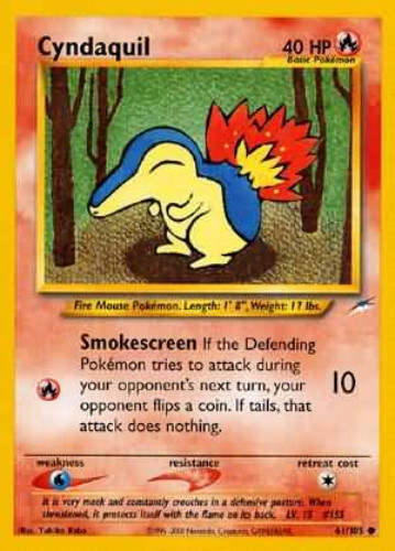 Pokemon Card - Neo Destiny 61/105 - CYNDAQUIL (common) - NM | eBay
