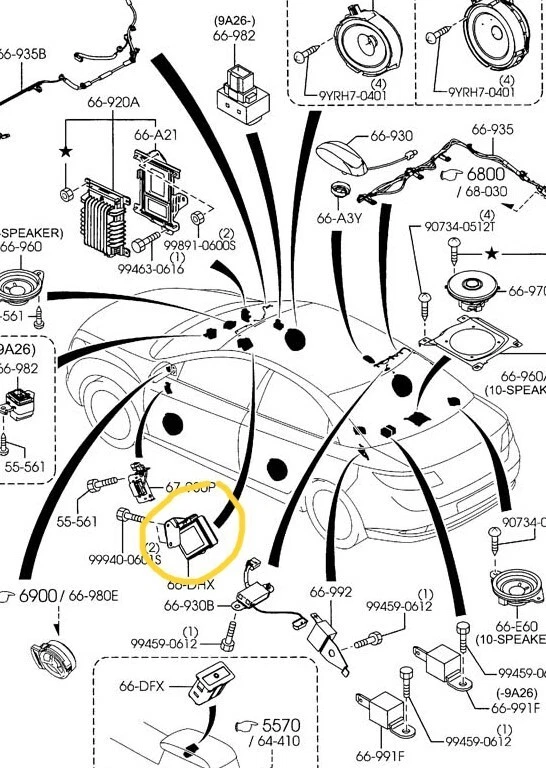 Nuevo 2009-2010 Original OEM Mazda 6 - Adaptador de teléfono Bluetooth # GEA3-66-DHXA Foto 3 de 4