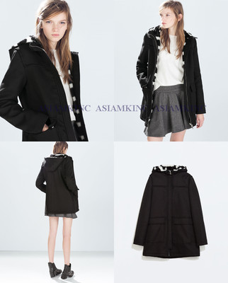 ZARA Women Parka With Patterned Fur Lining S M Small Medium | eBay