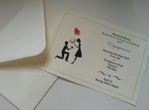 Engagement proposal Will You Marry Me! personalised Invitations free Envelopes - Picture 5 of 6
