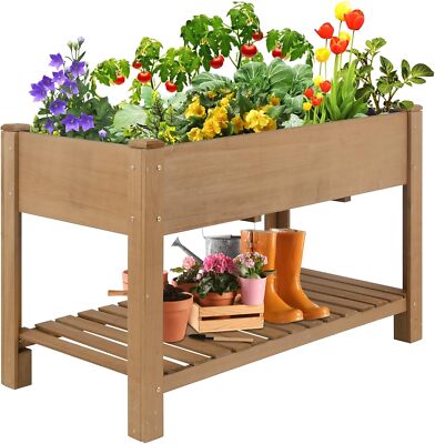 Petscosset 46.65''L Raised Garden Bed Wooden Elevated Planter Box with Legs