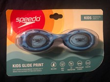 Speedo Kids Glide Print Goggle - Blue Sharks - Ages 3-8, One Size