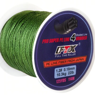 Hilo de Pesca Trenzado Línea 4 Hilos Tipo Japón Multifilamento Fibra de 8LB-60LB