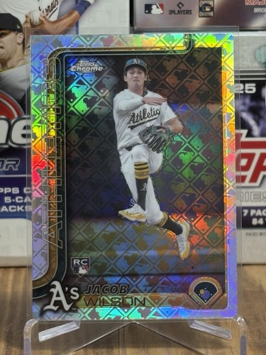 2025 Topps Chrome 96 Jacob Wilson Logofractor RC Athletics