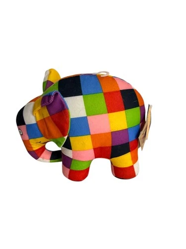 Vintage Elmer the Patchwork Elephant Plush 1993 David McKee 6" w/tags