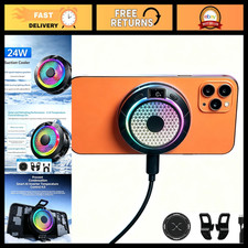 Magnetic Gaming Phone Cooler, 24W RGB Cooling Fan for Mobile Devices