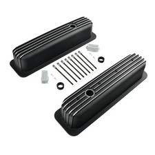 Black Tall Finned Aluminum Valve Cover For Sbc Chevy Vortec 5.0 5.7 350 1987-97 Black Tall Finned Aluminum Valve Cover For Sbc Chevy Vortec 5.0 5.7 350 1987-97