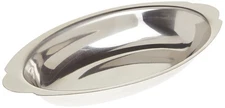 Stainless Steel Oval Au Gratin Dish 12-Ounce Capacity Baking Serving Pan