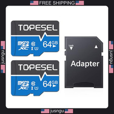 Micro SD Card 64GB UHS-I Class 10 for Camera, Tablet, Phone, Dash Cam (2 Pack)
