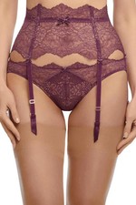 Dita Von Teese Lurex Lace High Waisted Garter Belt Amethyst Size S