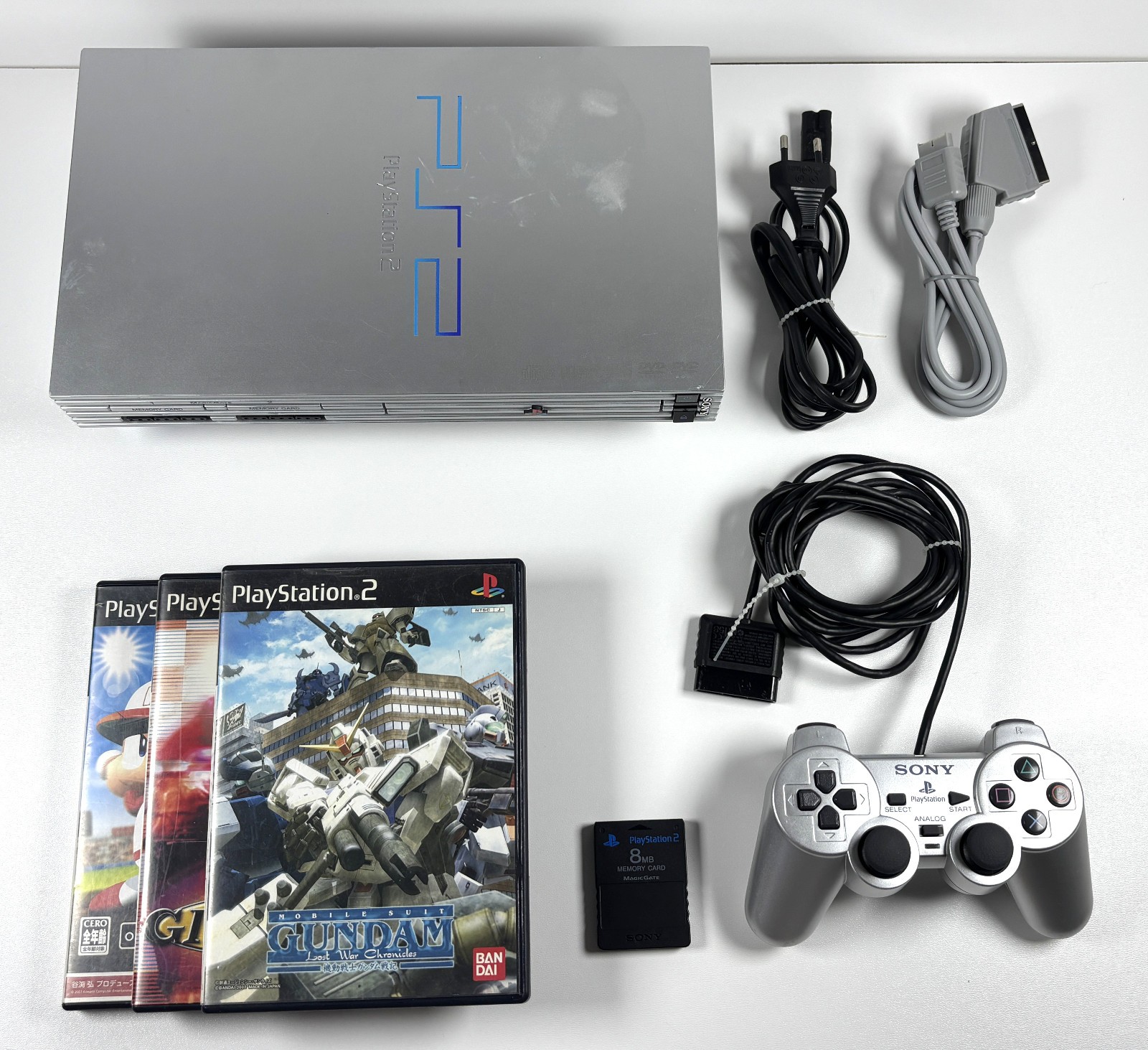 Console Sony Playstation 2 Silver PS2 Region Free SCPH 50004 Pack Complet