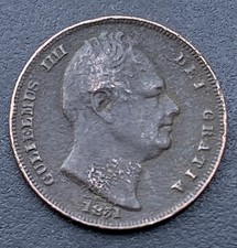 1831 William  IV Copper Farthing Georgian Coin Lot F46