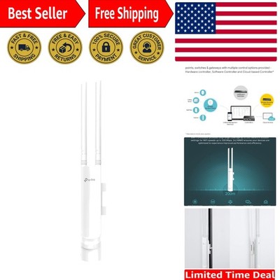 Long-Range 300Mbps Wireless Outdoor Access Point with Cloud Management, White