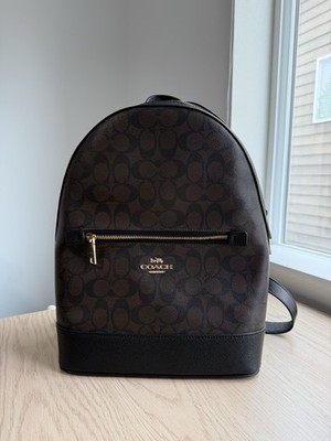 Coach Kenley Backpack Signature Coated Canvas Brown Black C5679 E2179 Coach Kenley Backpack Signature Canvas | Mercari main image 4