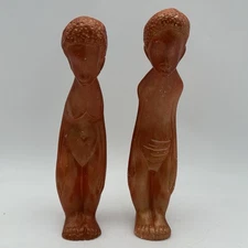 Lot Of Two Vintage 1960’ MCM Jaru Figurines Statues Artist Signed Red/Bronze