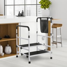Senior Step Stool with Handle, Heavy Duty 2-Step Non-Slip Platform,440lb Support