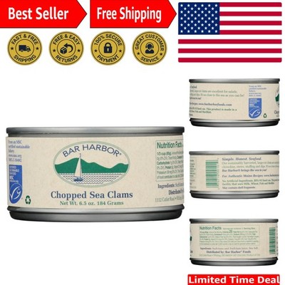 Ocean Fresh All-Natural Chopped Clams, 6-Pack of 6.5 oz Cans - Healthy Delight