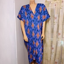Zara Vibrant Blue and Orange Patter Tunica Size L