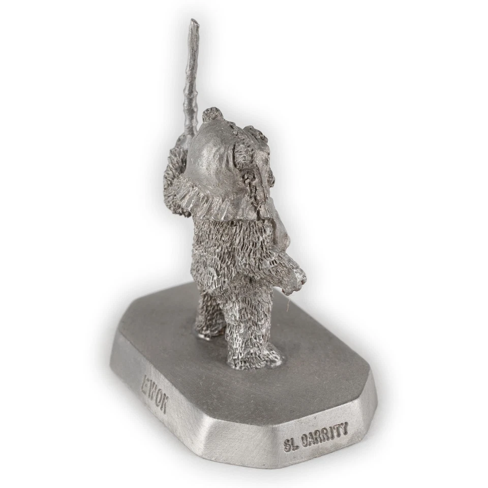 Wicket Ewok from ROTJ, Vintage 1990s Star Wars Figure by Rawcliffe Pewter Foto 3 de 4