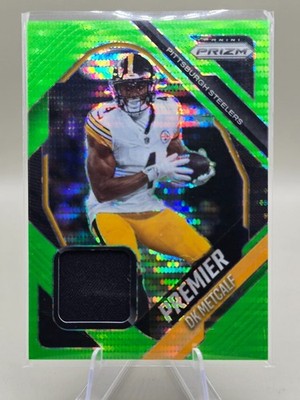 2025 Panini Prizm Football #PJY-DKM DK Metcalf Green Pulsar Patch Steelers (CE)