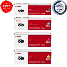 New Canon 069 Toner Cartridge Set 4 Pack (Black, Cyan, Magenta, Yellow)