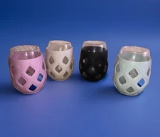 Set 4 Ello Stemless Wine plastic Glasses w/ Colorful Silicone Outer Sleeve