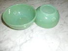 TWO SMALL FIREKING JADEITE BOWLS VINTGE