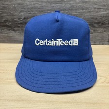 CertainTeed Hat Cap Snap Back Blue Embroidered Advertising Mens Made in USA