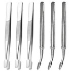 6 Pcs Stainless Steel Stamp Tweezers Hobby Durable Plated Philately