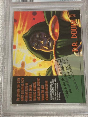 1994 Marvel Masterpieces Gold Foil Sig. #31 Dr. Doom PSA 7 NM Graded Card - Picture 6 of 6