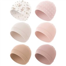 Baby Beanie Hats Newborn Soft Infant Caps 0-6 Months 6 Pack