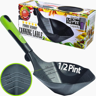Soup Ladle for Kitchen - Canning Ladle with Pour Spout (8 Oz) BPA Free and Heat 