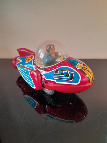 Vintage LUCKY SPORTS CAR Tin Litho Toy Friction MF-753 Imperfect AS-IS