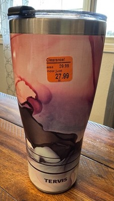Tervis Purple/Gold Marble Swirl Print 30 Oz. Stainless Steel Tumbler w/ Swig Lid