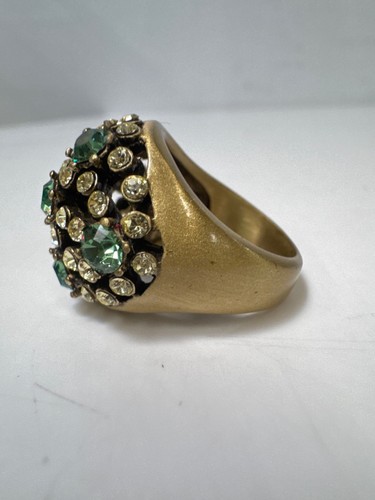 Heidi Daus w/ Green and Clear Crystals Ring - Light Use - Picture 13 of 16