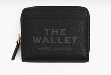 NEW Marc Jacobs The Leather Mini Compact Wallet Black