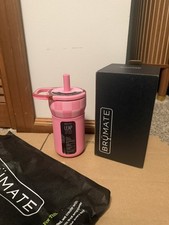 BRUMATE LEAP 12OZ PINK CHECKER WITH A MAGNETIC STRAW COVER SOLD OUT IN HAND 