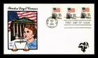 US COVER FLAG OVER SUPREME COURT FDC PUGH HAND PAINTED SANDRA DAY O'CONNOR