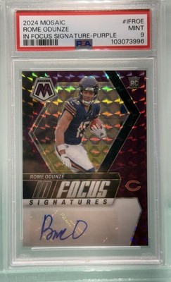2024 Panini Mosaic Rome Odunze In Focus-Purple PSA 9