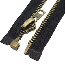 8 48 Inch Antique Brass Teeth Separating Jacket Zipper Right Handed Zipper He...