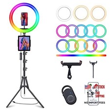 10" Selfie Ring Light with 73" Tripod Stand  1 Phone 10" Musical Version