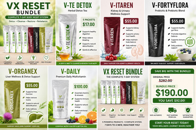 VX Reset Bundle | 7-Day Detox & Wellness System | Vital Health | 5 Products