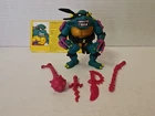 Vintage 1990 TMNT Slash w/black Belt! 100% COMPLETE & Biocard Ninja Turtles MINT