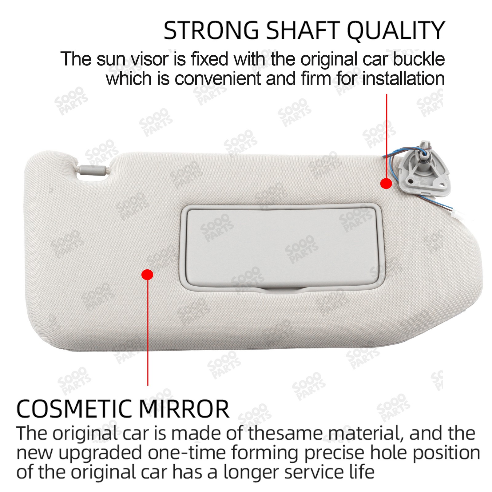 Pair Left & Right Gray Sun Visor For 13-18 Nissan Pathfinder 14-17 Infiniti QX60