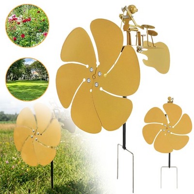 Handmade Metal Drummer Windmill, Garten Schlagzeuger Windmühle Metall Windrad DE
