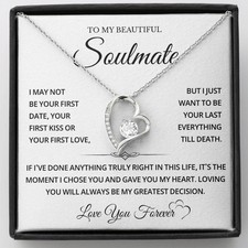 To My Soulmate Necklace, Wife Gift, Gift For Girlfriend, Birthday Christmas Gift