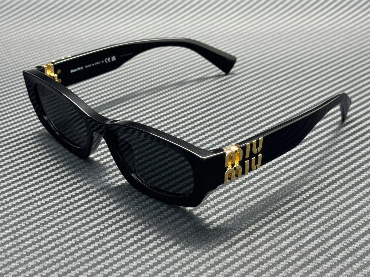 Miu Miu — MIU MIU MU B04S 16K08Z Black Dark Grey Women's 53 mm Sunglasses